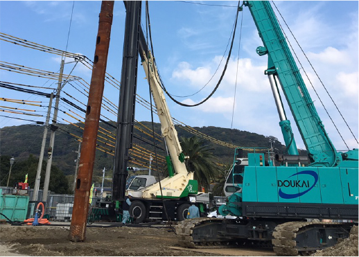 福岡県北九州市の土木、建築、基礎工事会社｜株式会社洞海 杭引抜工事